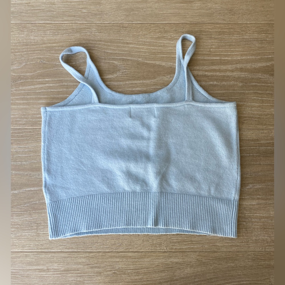 Old Navy Soft Blue Knit Crop Tank Top Minimalist Lounge Cami Small - Picture 4 of 5